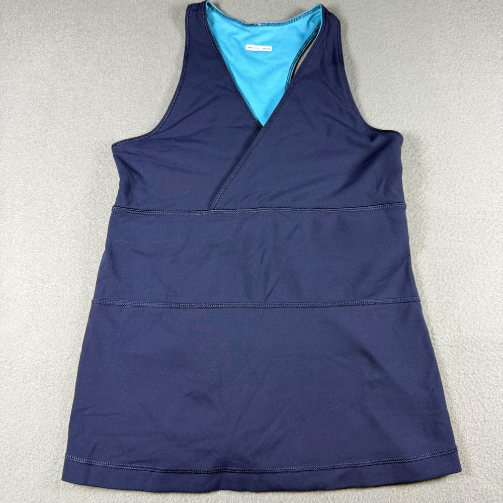 Lululemon Womens Size 6 Wet Dry Warm Surplice Racerback Tank Top Navy Blue